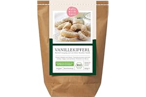 BAKE WITH LOVE Vanillekipferl Bio Backmischung | Plätzchen Weihnachtsplätzchen Kekse Gebäck | vegan mit Bio-Mehl aus Deutschland und echter Bourbon Vanille