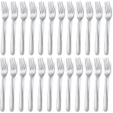 BEWOS Table Forks Set - 24 Pieces Stainless Steel, 20.5 cm (8.1 Inches), Mirror Polished Finish, Dishwasher Safe, Home and Ho