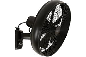 LUCCI AIR Breeze Wandventilator mit Fernbedienung, Stahl, Schwarz