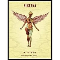 Kurt Cobain Nirvana Leinwanddruck, 76,2 X 50,8 Cm – Rauchend, Gerahmt, Fertig Zum Aufhängen