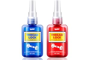 VIVIDYE Schraubensicherung Mittelfest and Hochfest 2x50ml, Schraubenkleber für Sicherungsmuttern, Schrauben, Befestigungselemente und Metalle, Verhinderung von Lösen und Korrosion, Thread Lock