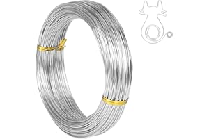Tenn Well Basteldrah 1mm, 51M Biegsamer Aluminiumdraht Draht zum Basteln Schmuckherstellung Bindedraht Modellierdraht DIY-Skulpturen, Bonsai-Bäume (Silber)