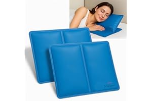 Meown Cooling Gel Pillow, Pack of 2 | Blue Gel Pillow Cooling Pad Cushion | Natural Cooling for Night Sweats, Better Sleep & Optimal Temperature