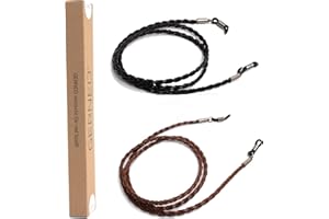 GERNEO® - Mailand – geflochtenes Leder Brillenband - Unisex PU Brillenkordel für Sonnenbrillen & Lesebrillen – Halterungen anthrazitgrau