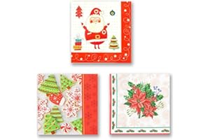 Haweeli Lot de 60 serviettes en papier pour décoration de table de Noël 33 x 33 cm