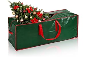 lohey Christmas Tree Storage Bag - Heavy Duty Extra Large Storage Bags for Up to 7.5ft Disassembled Christmas Tree and Decoration Storage (122X38X50cm, Green)