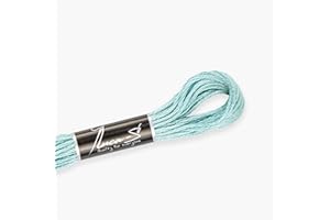 Luca-S Fil de coton toronné pour broderie à la main, écheveaux de 8 mètres, couleur 162/DMC 598/ancre 928, fil à broder, fil de point de croix