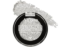 Afflano Palette de Fards à Paupières à Paillettes Argentées, Super Pigmentées Eyeshadow Chatoyantes Uniques, Estompable, Neutre Métallisé Pailleté, Smoky Scintillant Argent Maquillage Des Yeux, 1H