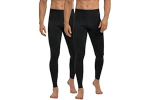 YESWEL 2er Pack Unterhosen Männer Lang, Warme Fleece Thermohose Herren mit Eingriff, Winter Thermounterhose Ski & Outdoor（M-XL）