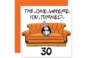 STUFF4 Fun 30th Birthday Cards for Men Woman - The One Where - Funny Birthday Card for Dad Mum Son Daughter Brother Sister Uncle Auntie Cousin, 145mm x 145mm Greeting Cards, 30th Birthday Card