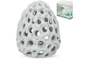 HINGTAI Cúpula para camarones, hábitat para bettas, túnel para pecera con Ventosa, Cueva para Peces, escondite, Accesorios de Adorno para camarones, guppys, escondites y descansos, Color Blanco