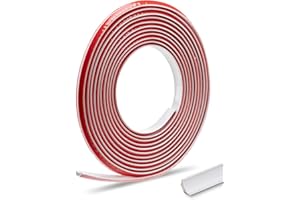 FAKILO Tiras Decorativas Flexibles Autoadhesivos, Moldura cuadrante de PVC Blanca, Tira De calafateo Flexibles Autoadhesivos para Pared Techo Bordes y Decoración de Pisos (9 * 12mm, 5m, Blanco)