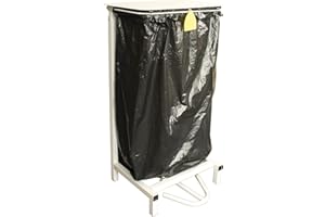Chabrias Ltd Professional Hygienic White Free Standing Sack Holder & School Bin, Metal, 81x43x44cm (Free Standing)