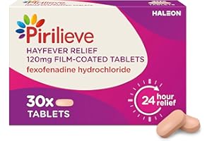 PIRITEZE Pirilieve Hayfever Relief, Fexofenadine Antihistamine Tablets for Relief of Heyfever Symptoms Such as Sneezing and Itchy or Blocked Nose, 30s