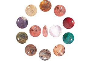 SUNNYCLUE 1 Scatola 100 Pezzi 10 Colori Ciondoli Conchiglia Bulk Colorato Piatto Rotondo Naturale Akoya Conchiglia Pendenti Vernice Spray Disco Perline Monete per Creazione di Gioielli Charms