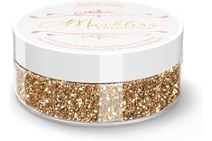 MARBLERS Cosmetic Grade Fine Twinkle Glitter [Dark Gold] 0.18oz (5g) | Non-Toxic | Vegan | Cruelty-Free | Eyeshadow, Nail Polish, Nail Art | Festival, Rave & Party Makeup | Body & Face