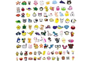 Tyidalin 100 Piezas Jibbitz Zapato Decoración Encantos Pin Shoe Charm Clog Adornos PVC Clips Paquete Aleatorio Animal Multicolor Accesorios Fiesta Cumpleaños Regalos Niños Adultos