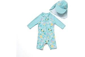 BONVERANO Bañador Bebé Niña Manga 3/4 UV 50 + Bañador Enterizo