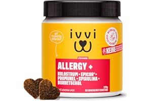 ivvi Allergy Immunity für Hunde – gegen Allergien & Juckreiz und zur Stärkung des Immunsystems - 60 leckere Snacks (270g) mit Lachs