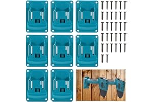 ertlutw 8 Stück Wandhalterung Werkzeughalter für Makita 18V Akkuschrauber & Elektrowerkzeuge,Elektrowerkzeug Bohrwerkzeuge Halterung,Werkzeug Wandhalterung Batteriehalter mit 32 Schrauben 14.4-18V