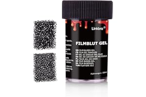 Linkbro Kunstblut mit [ 2 Grober Schwamm ], Profi-Schminkfarben | Filmblut | Blutgel | Wundschorf | Spezialeffekt Schminke für Halloween Karneval Party