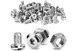 TXXATX 50 Sätze Schrauben M6x10 Innensechskantschrauben und Muttern Set Schrauben mit Muttern Flachkopfschrauben Vollgewinde Linsenkopfschrauben M6 Edelstahlschrauben für DIY-Projekte Möbelreparatur