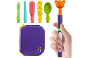 Special Supplies Buzz Buddy - Kit di stimolazione motoria orale con 6 testine intercambiabili morbide testurizzate, calma le esigenze sensoriali, supporta la parola e stimola l'autoalimentazione