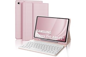 OCCTINGKIND Coque Clavier pour Samsung Galaxy Tab A9 Plus/A9+ 11 Pouces, AZERTY Français Housse Clavier Bluetooth Magnétique Détachable avec Porte Crayon pour Samsung Galaxy Tab A9 Plus 11" 2023, Rose