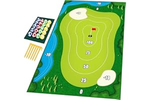 SCAUA Battle Royale Golf Game Casual Golf Game Set Mat Adults and Kids Golf Putting Mat Green Golf Gift Velcro Golf Chip Game Training Aid - Men's Golf Accessories (150cm x 80cm)