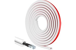 JABNOW Canal de Cable Flexible 3M, Cable Canaleta Cables Pared Adhesivo, Canales de Cable Semicirculares 14 * 10mm, Cables en el Suelo de la Pared, Blanco