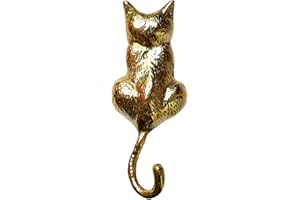 Anatolica Cat Door knocker Solid Brass 6.11 inches (Polished Brass)