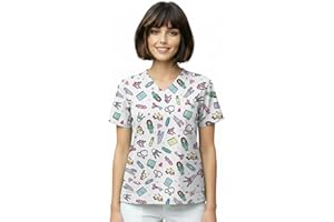 Nurse is Love Casaca Sanitaria Mujer - Casaca Mujer para Trabajo | Camiseta - Uniforme Enfermera | Pijama Enfermera. Diseños con Bolsillos Ideal para Salva Bolsillos | Regalos