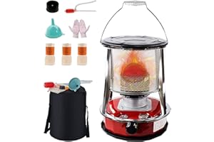 HONEYHOUSE Chauffage a Petrole Camping, 4,5L Chauffage Portatif à l'huile, Chauffage pour Tente de Camping, Chauffage efficace au Pétrole avec 5 Mèches de Rechange Pour Camping, Chauffage de Tente, Cuisine