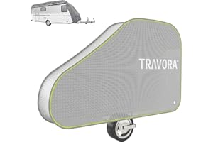 TRAVORA - Copertura del timone per roulotte – Custodia riflettente per timone con serratura e frizione antiglione, copertura universale del timone con robuste fibbie