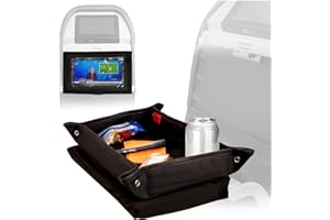 Lusso Gear Kids Tray Table Cover with Pockets - Airplane Travel Essentials for Babies, Toddlers, Adults - Travel Tray for Kids on Plane or Train - Airplane Must Haves and Flying Essentials - Black