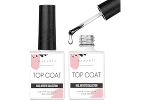 Makartt Top Coat Semi Permanent - Longue tenue No Wipe Top Coat UV Gel, Vernis à ongles Gel UV LED Soak Off pour un séchage rapide Finition brillante pour salon de manucure DIY à la maison