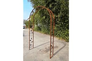 Zen Man Garten Rosenbogen Rost aus Metall Gartendeko Garten Rankhilfe Spalier Rost Rosenranken Handarbeit 120 * 30 * 220cm 031928-1