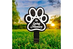 FKGOODAM Dog Memorial Plaque for Garden, Pet Memorial Stake Wooden Cross for Grave, Personalised Memorials Plaques for Dog Remembrance Gifts (Paw)