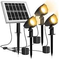 Solarstrahler,Solarleuchten Garten,3 Stück Gartenleuchte Solar 2700K LED Strahler Außen,IP66 Wasserdicht LED Solarlampe…