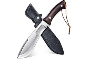DRAGON RIOT Coltello da Caccia Professionale, Coltello da Sopravvivenza a Lama Fissa con Manico in Legno, Coltello Bushcraft Full Tang, Coltello da Campeggio, Coltelli da Collezione