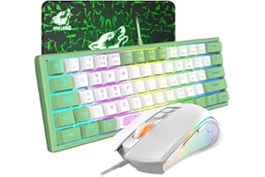 ZIYOU LANG Pc Tastatur Maus mit Kabel, mäuse, tastaturen & eingabegeräte, Gaming-Tastatur-Maus mechanische Feel, Tastatur Maus bis zu 3600 DPI, optische 7 Tasten PC, Laptop, Computer, Weiß