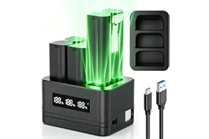 Kompatibel med Ring dörrklocka/kamera, batteriladdningsstation, 3-pack 3,65 V 6040 mAh, 3-spår LED-displayladdare med typ-C-k