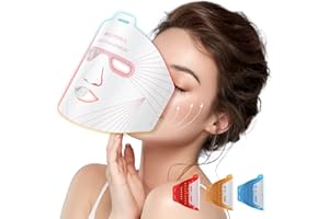IBORRIA Máscara Facial LED con Terapia de Luz Roja para La Cara y La Piel, Mascarilla LED de 3 Colores con Luz Infrarroja Cercana, Dispositivo de Cuidado para Todo Tipo de Piel, en Casa (Blanco)