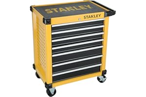 Stanley Stmt1-74306 Servante Métallique - Contenance Maximale 300 Kg - Tapis De Protection - 7 Tiroirs D'Une Charge Maximale De 30Kg - Fermeture Centralisée - Roues Pivotantes Et Verrouillables