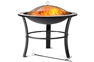 GARDEBRUK® Braciere Rotondo Fuego da Esterno Mosaico 76x76cm Parascintille Camino da Giardino Stufa Caminetto Patio