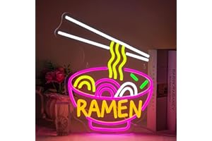 Horseneon Ramen Neon Sign Food Neon Signs for Wall Noodles Neon Light for Bedroom Restaurant Pub Home Bar Dinning Room Club Japanese Noodle Shop Sign
