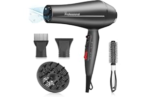 Faszin Asciugacapelli Professionali Ionico, Phon Capelli Ioni con Diffusore, Fono Capelli Professionale potente, Tecnologia Triple-L plus resistente hair dryer