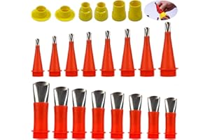 STFYUG 22 Stück Edelstahl Düse Silikon Anzug, Edelstahl Dichtungsdüse, Dichtungsverlängerungsdüse, Edelstahldüsen Satz, Silikon spitzen Kartuschenspitzen, Silikon Düse, für Fenster Badezimmer.