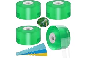 Shinybox Nastro Innesto, 4 Pezzi Film Innesto con 30 Etichette, Nastro di Finitura Autoadesivo Estensibile, Nastro Estensibile per la Riparazione di Piante e Innesto da Giardino (Verde)