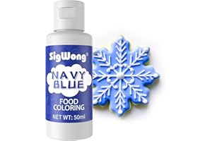 SIGWONG Food Colouring - 50ml Concentrated Liquid Food Colouring Set - Neon Liquid Food Color Dye for Baking, Decorating, Icing, Cooking and DIY Crafts - Navy Blue